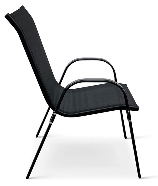 Ramada Zahradní stohovatelná židle, ocel/textil, černá NOELA 34570101