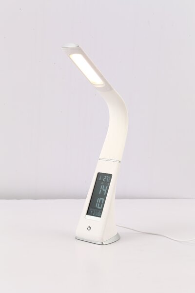 NIPEKO Stolní multifunkční stmívatelná LED lampa s displayem, 5W, bílá