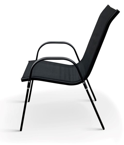 Ramada Zahradní stohovatelná židle, ocel/textil, černá NOELA 34570101