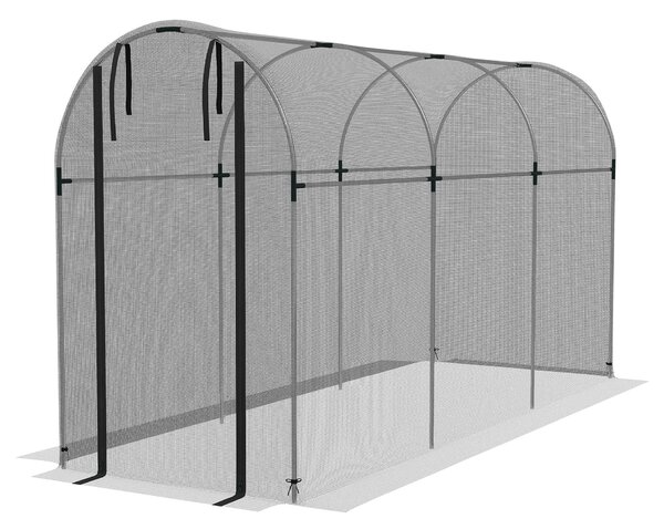 Outsunny Ochranná Síť Proti Hmyzu 1,2 x 3,6 m Zahradní Síť s Dveřmi, Stan na Ochranu Rostlin, Ochranná Síť Proti Škodcům s Ocelovým Rámem, Pro Zahradu
