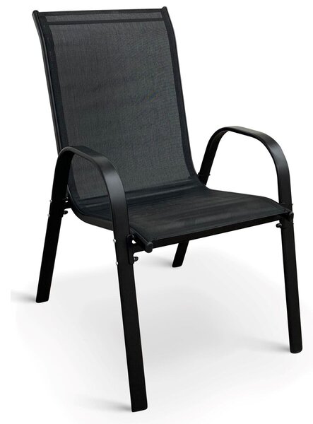 Ramada Zahradní stohovatelná židle, ocel/textil, černá NOELA 34570101
