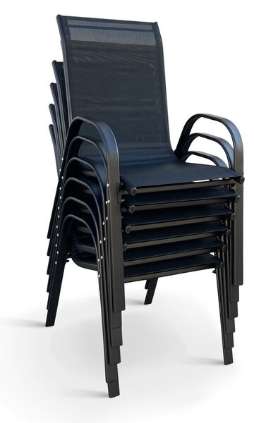 Ramada Zahradní stohovatelná židle, ocel/textil, černá NOELA 34570101