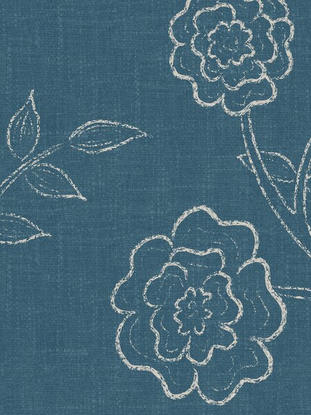 FUGU Moderní tapeta s jemnými růžemi – Trailing Roses Blue Materiál: Digitální eko vlies - klasická tapeta nesamolepicí