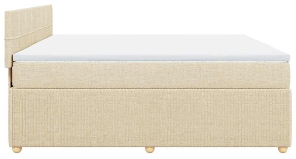 Box spring postel s matrací krémová 180x200 cm textil 3287540