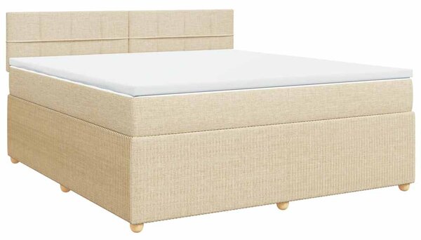 Box spring postel s matrací krémová 180x200 cm textil 3287540