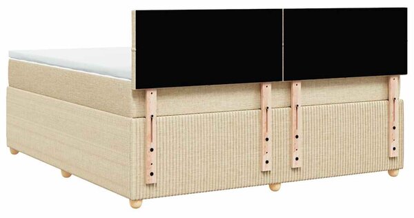 Box spring postel s matrací krémová 180x200 cm textil 3287540