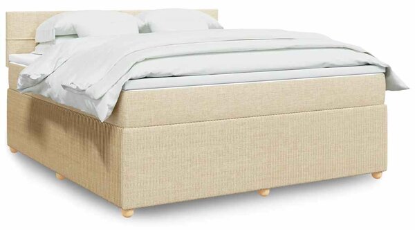 Box spring postel s matrací krémová 180x200 cm textil 3287540