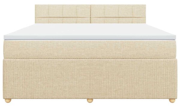 Box spring postel s matrací krémová 180x200 cm textil 3287540