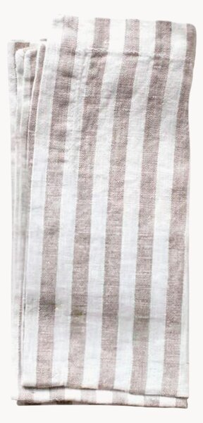 Sada lněných ubrousků Natural White Stripes, 2 díly
