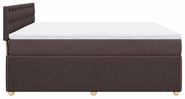 Box spring postel s matrací tmavě hnědá 180x200 cm textil 3287552