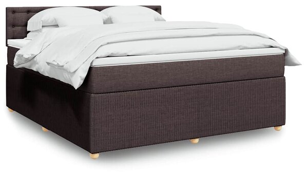 Box spring postel s matrací tmavě hnědá 180x200 cm textil 3287552