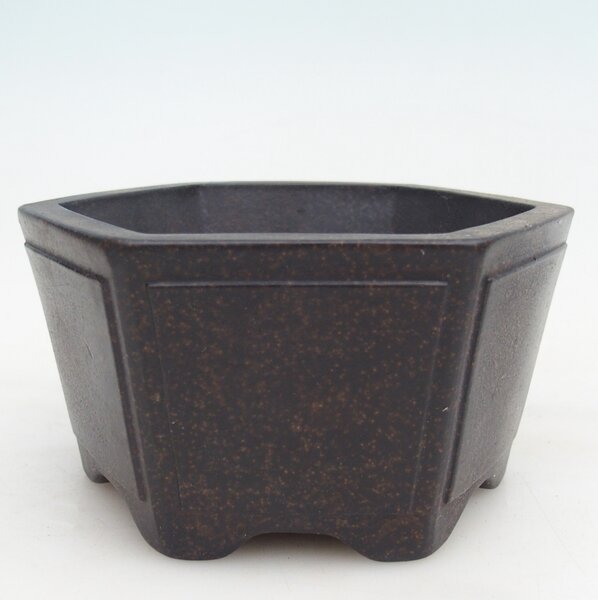 E-bonsai Keramická bonsai miska 13 x 12 x 7 cm hnědookrová