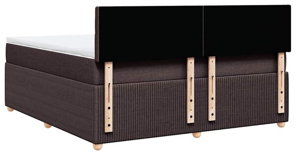 Box spring postel s matrací tmavě hnědá 180x200 cm textil 3287552