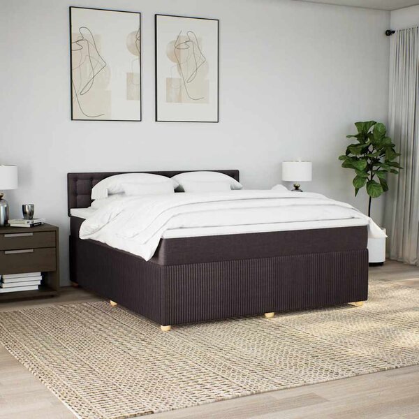 Box spring postel s matrací tmavě hnědá 180x200 cm textil 3287552