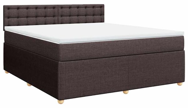 Box spring postel s matrací tmavě hnědá 180x200 cm textil 3287552