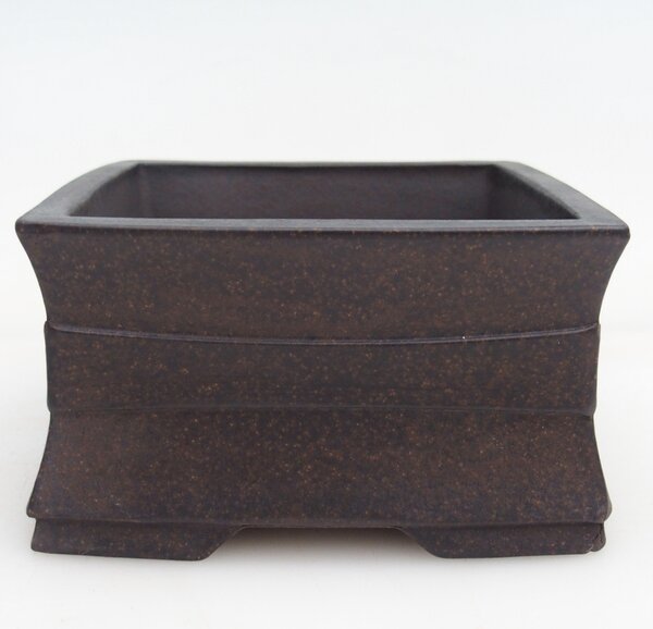 E-bonsai Keramická bonsai miska 12 x 12 x 6,5 cm hnědookrová