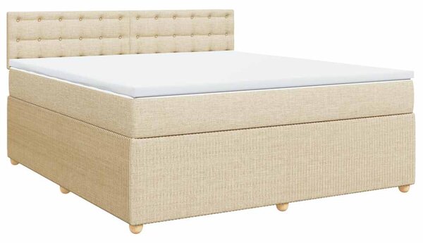 Box spring postel s matrací krémová 180x200 cm textil 3287554