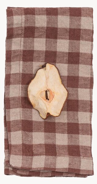 Sada lněných ubrousků Chocolate Gingham, 2 díly