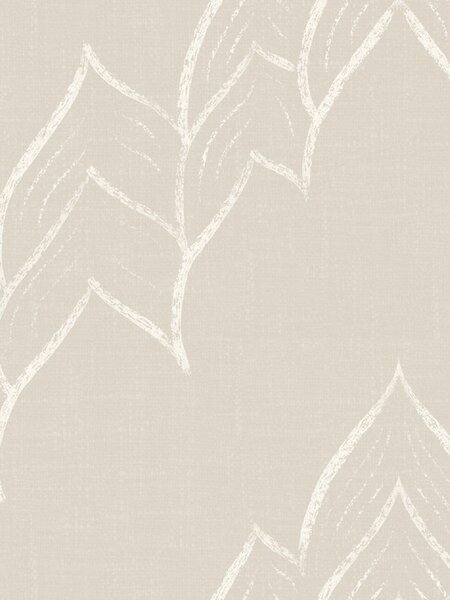 FUGU Kvalitní světlá tapeta s listovým vzorem – Calm Stitch Cream Materiál: Digitální eko vlies - klasická tapeta nesamolepicí