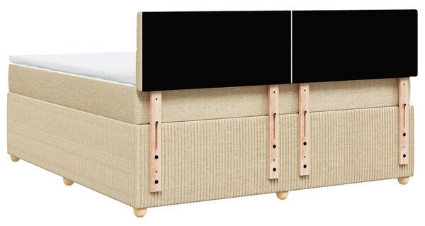 Box spring postel s matrací krémová 180x200 cm textil 3287554