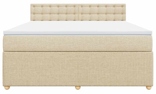 Box spring postel s matrací krémová 180x200 cm textil 3287554