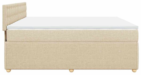 Box spring postel s matrací krémová 180x200 cm textil 3287554