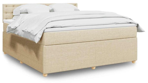 Box spring postel s matrací krémová 180x200 cm textil 3287554