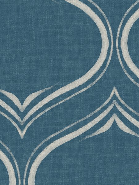 FUGU Moderní tapeta s pravidelným ornamentem – Sleeping Ogees Blue Materiál: Digitální eko vlies - klasická tapeta nesamolepicí