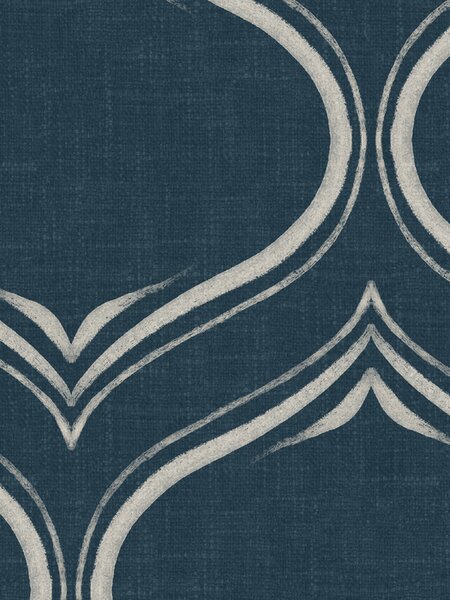 FUGU Designová tapeta s ogee ornamentem – Sleeping Ogees Deep Teal Materiál: Digitální eko vlies - klasická tapeta nesamolepicí