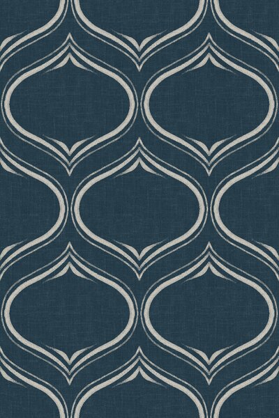 FUGU Designová tapeta s ogee ornamentem – Sleeping Ogees Deep Teal Materiál: Digitální eko vlies - klasická tapeta nesamolepicí