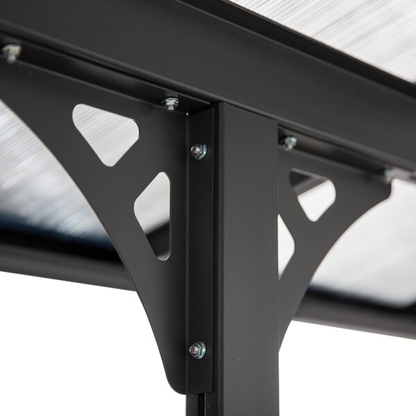 Outsunny Pergola Zahradní Altán 4 x 3 m Sada Stanu S Nastavitelnou Výškou, Slunečník, Kryt Terasy, Hliníkový, Šedý | Aosom
