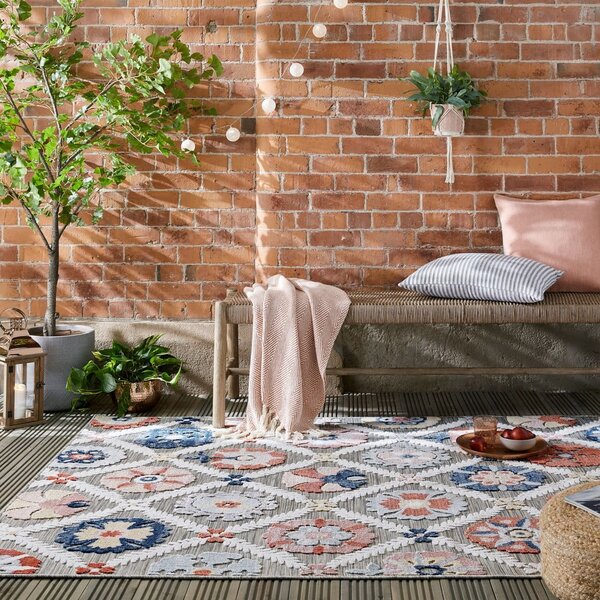 Šedý venkovní koberec 170x120 cm Flora - Flair Rugs
