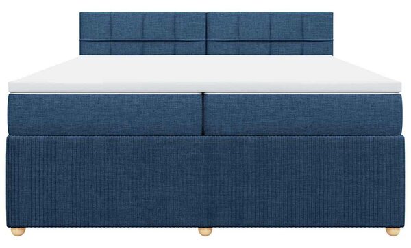 Box spring postel s matrací modrá 200x200 cm textil 3287569