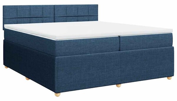 Box spring postel s matrací modrá 200x200 cm textil 3287569