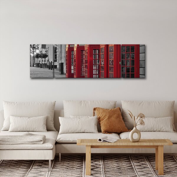 Obraz - Londýnské telefonní budky (170x50 cm)