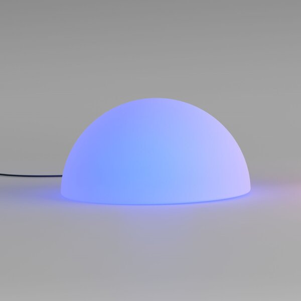 Redo 90168 Blob, dekorativní venkovní polokoule s dálkovým ovladačem, LED 3W RGB, bílý polyethylén, kabel 2m s vidlicí, průměr 38cm, IP65