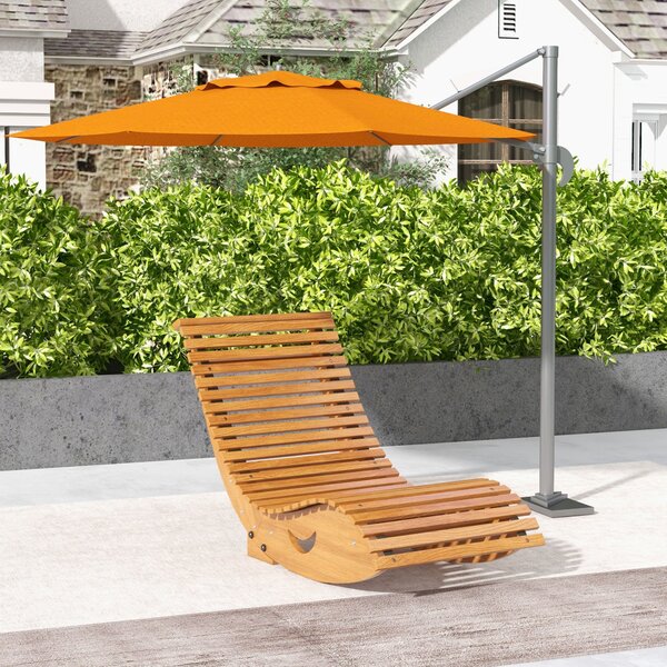 Houpací křeslo Outsunny, Dřevěné houpací lehátko, Zahradní lehátko, Ergonomické houpací křeslo s tvarem S, Ochrana proti naklonění, nosnost až 120 kg