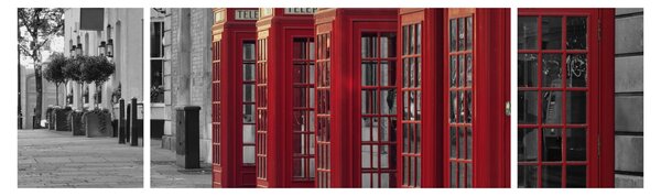 Obraz - Londýnské telefonní budky (170x50 cm)