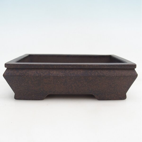 E-bonsai Keramická bonsai miska 15,5 x 11 x 4,5 cm hnědookrová