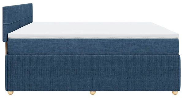 Box spring postel s matrací modrá 200x200 cm textil 3287569