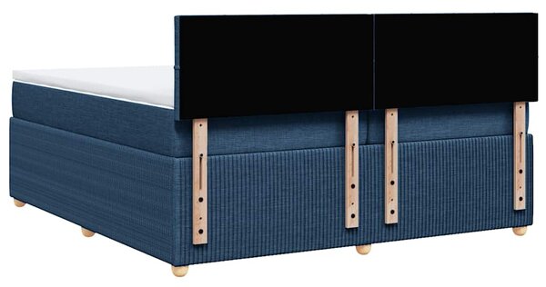 Box spring postel s matrací modrá 200x200 cm textil 3287569
