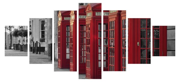 Obraz - Londýnské telefonní budky (210x100 cm)