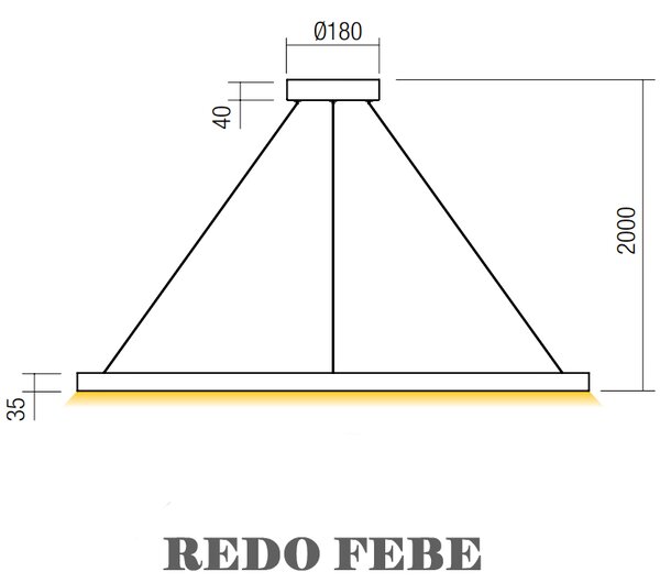 Světla a lustry REDO GROUP LED kruhové světlo Redo FEBE 01-2877/ LED 62W/3000K-4000K Barva světla: 3000K