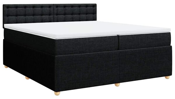 Box spring postel s matrací černá 200x200 cm textil 3287579
