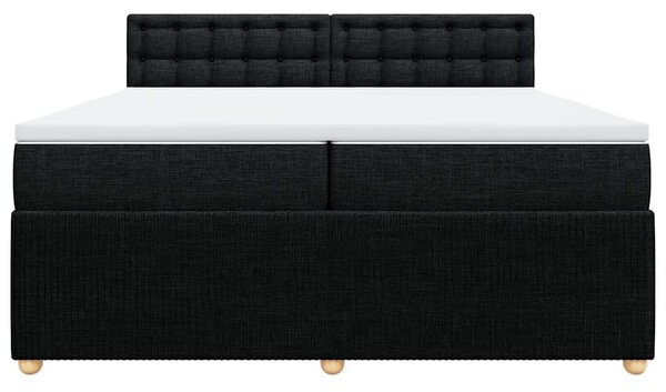 Box spring postel s matrací černá 200x200 cm textil 3287579