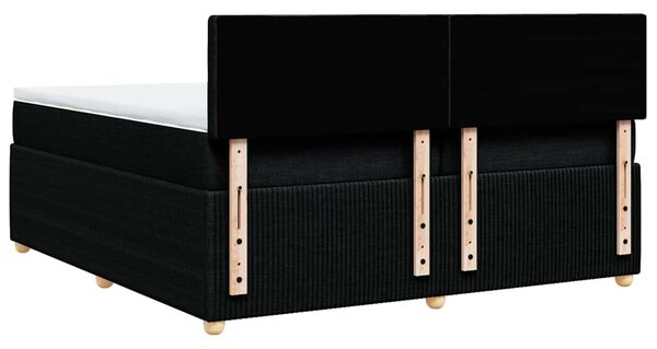 Box spring postel s matrací černá 200x200 cm textil 3287579
