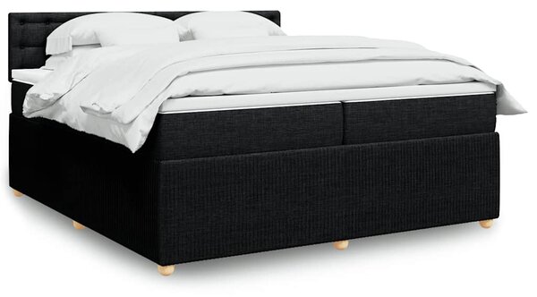 Box spring postel s matrací černá 200x200 cm textil 3287579