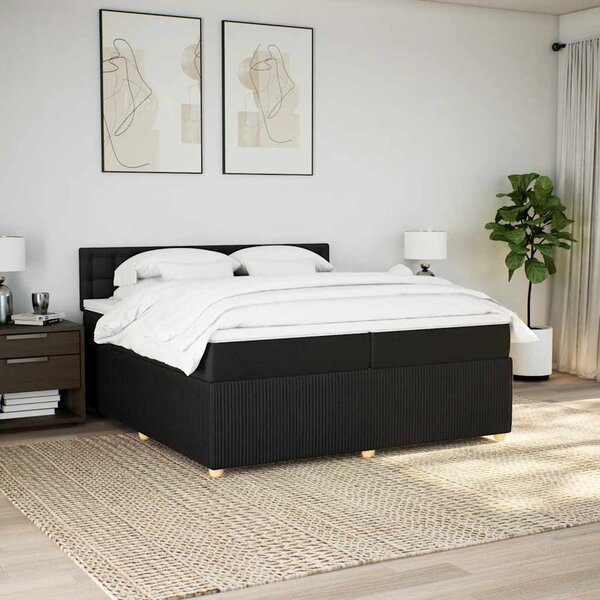 Box spring postel s matrací černá 200x200 cm textil 3287579