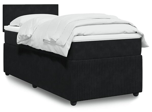 Box spring postel s matrací černá 80 x 200 cm samet 3287586