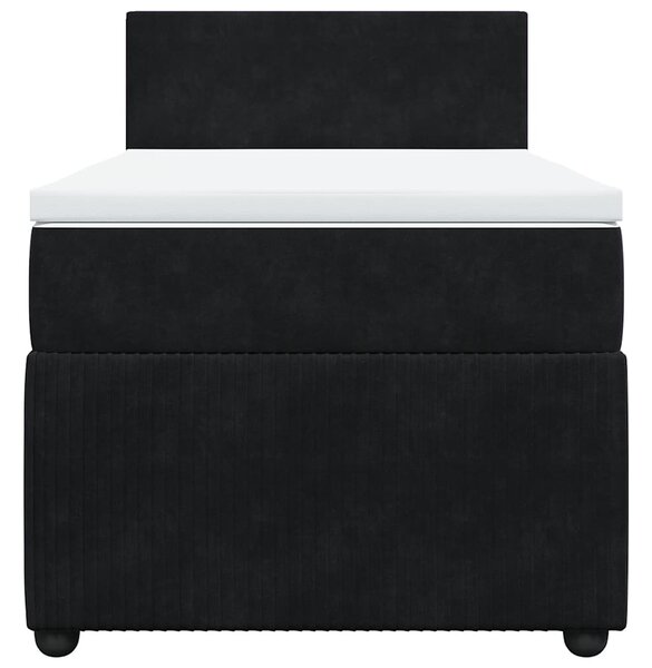 Box spring postel s matrací černá 80 x 200 cm samet 3287586